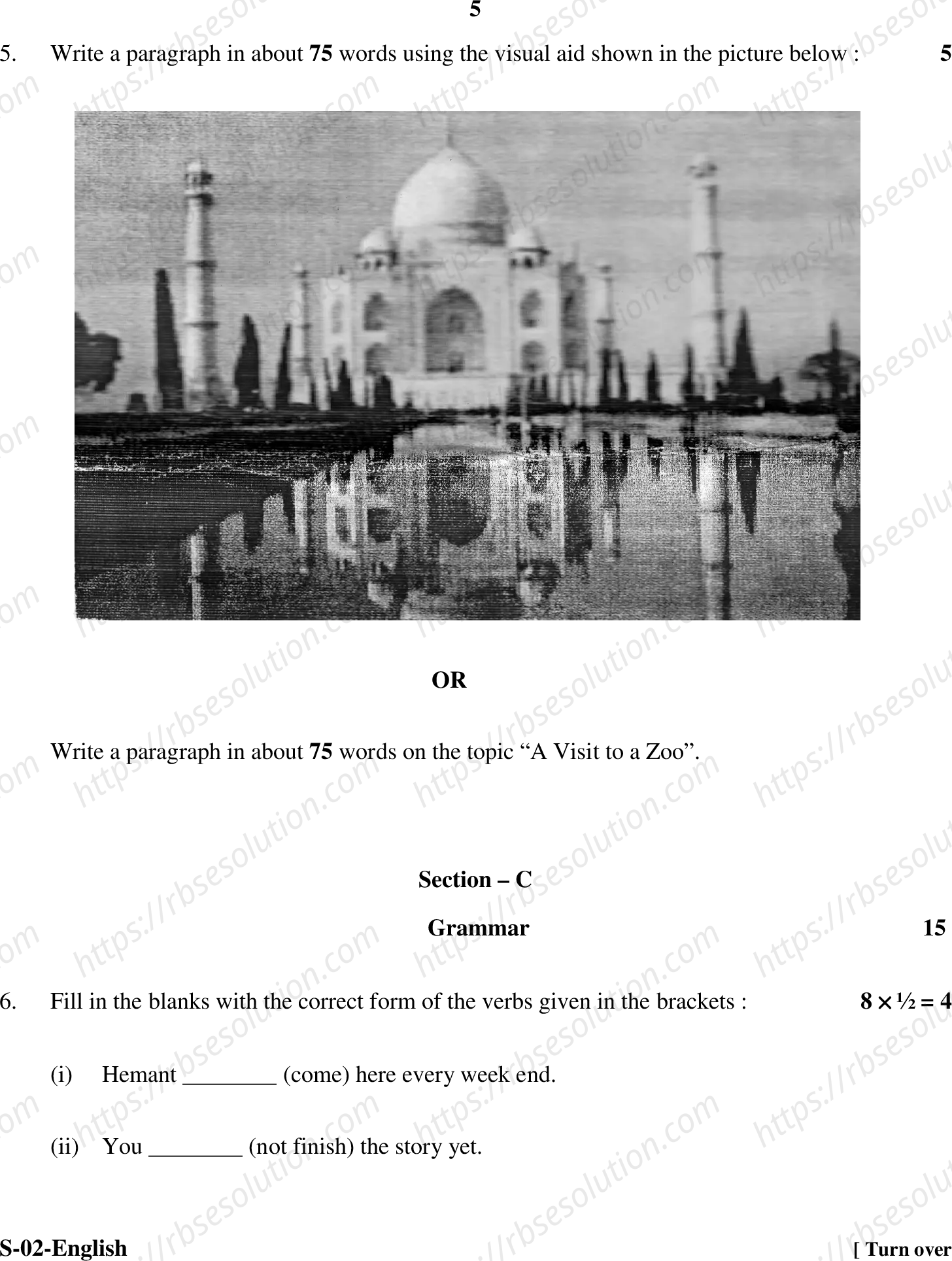 RBSE Class 10th 2020 English Model Papers Sample Papers 4