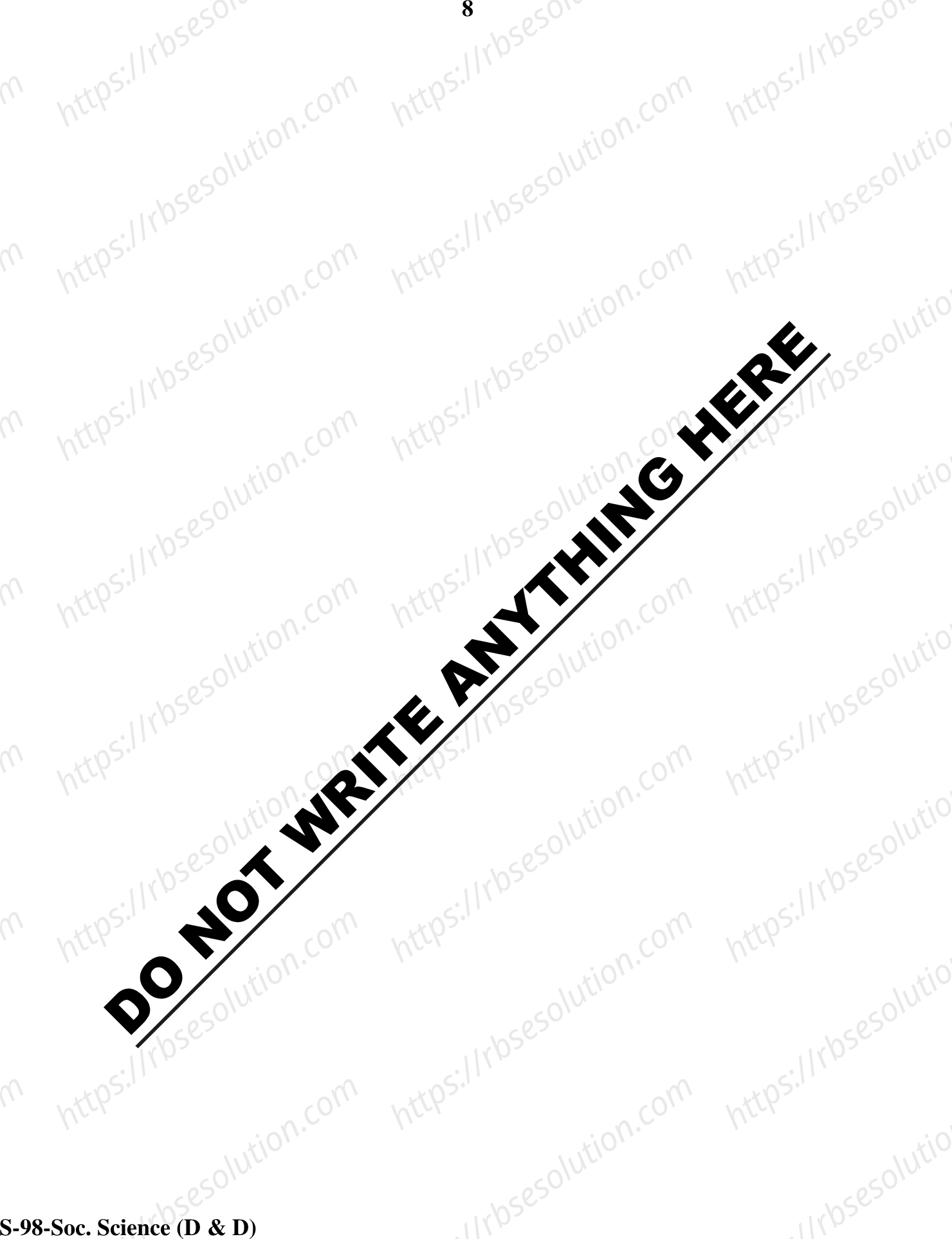 RBSE Class 10th 2020 Social Science Model Papers Sample Papers 7