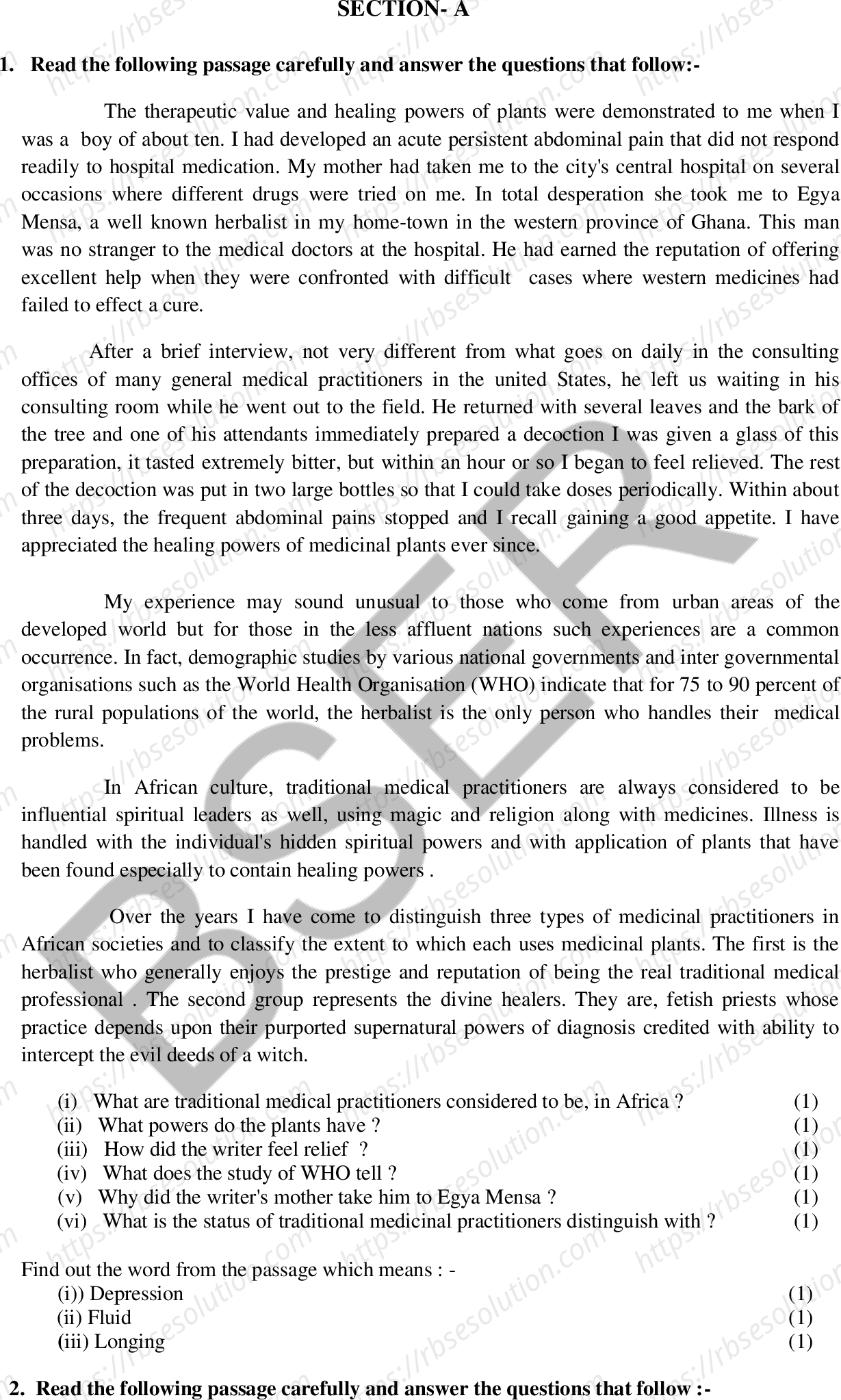 RBSE Class 12th 2025 English Compulsory Sample Papers 3
