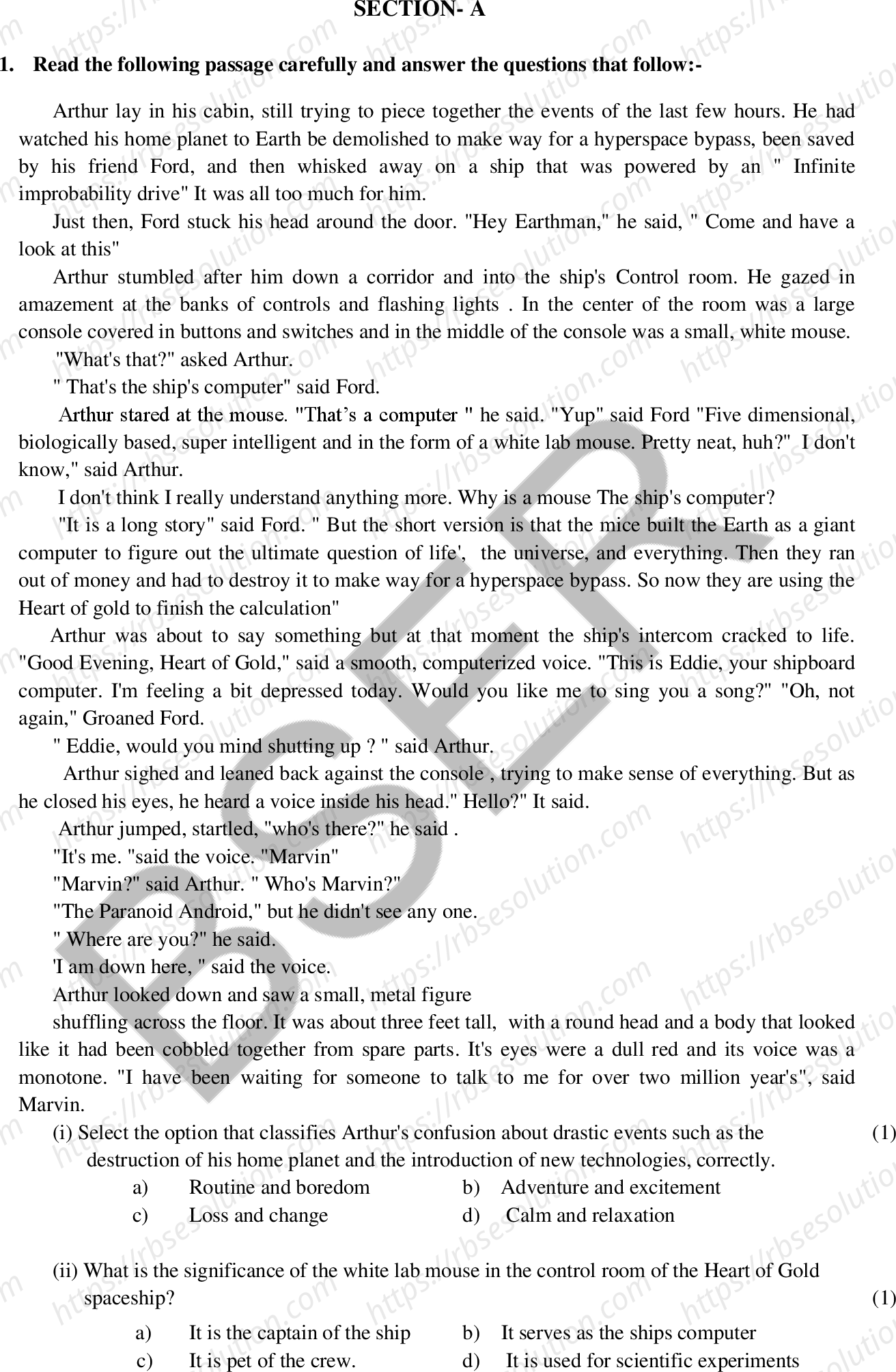 RBSE Class 12th 2025 English Literature Sample Papers 3