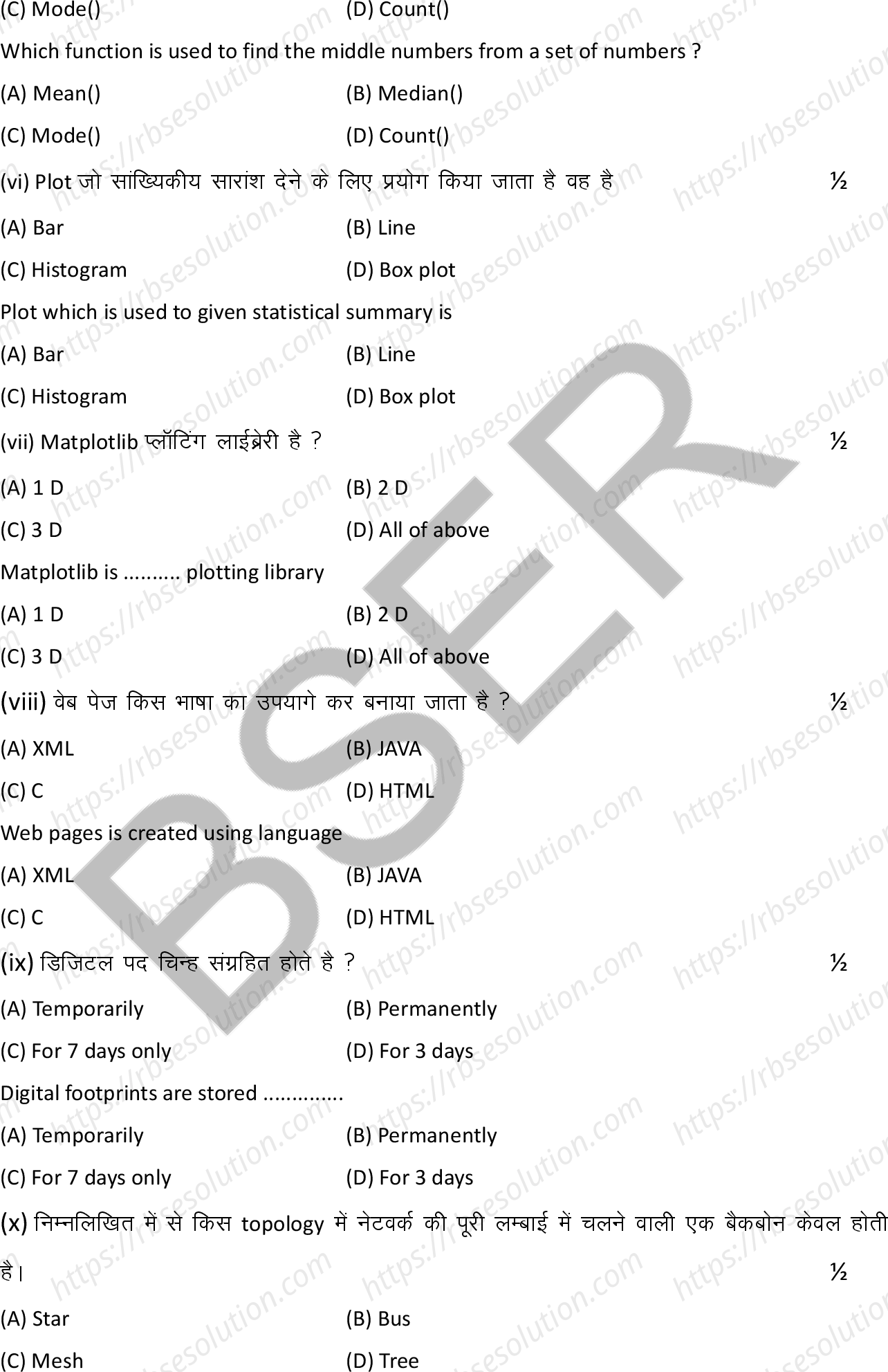 RBSE Class 12th 2025 Informatics Practices Sample Papers 4