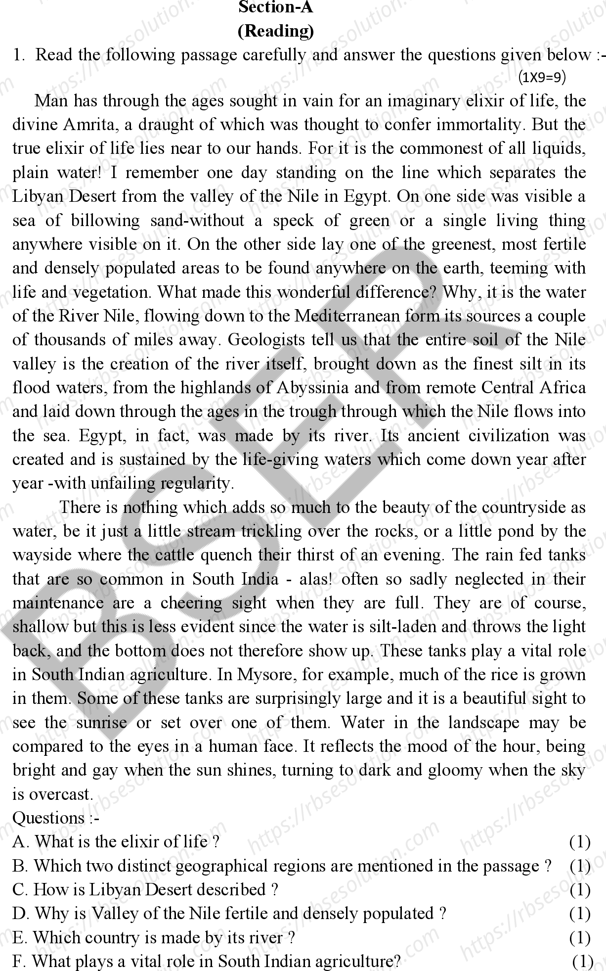 RBSE Class 12th 2026 English Compulsory Sample Papers 3