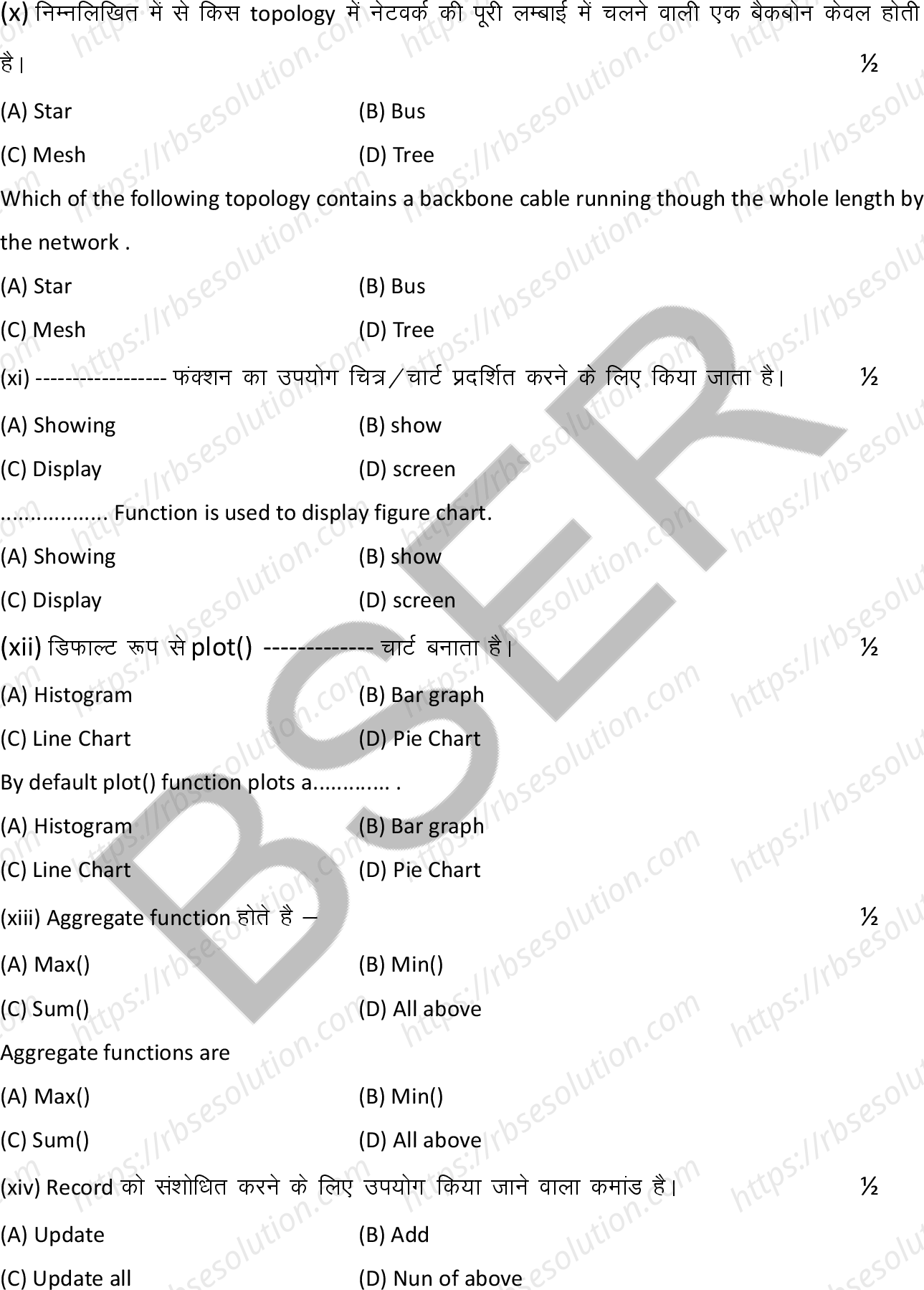 RBSE Class 12th 2026 Informatics Practices Sample Papers 5