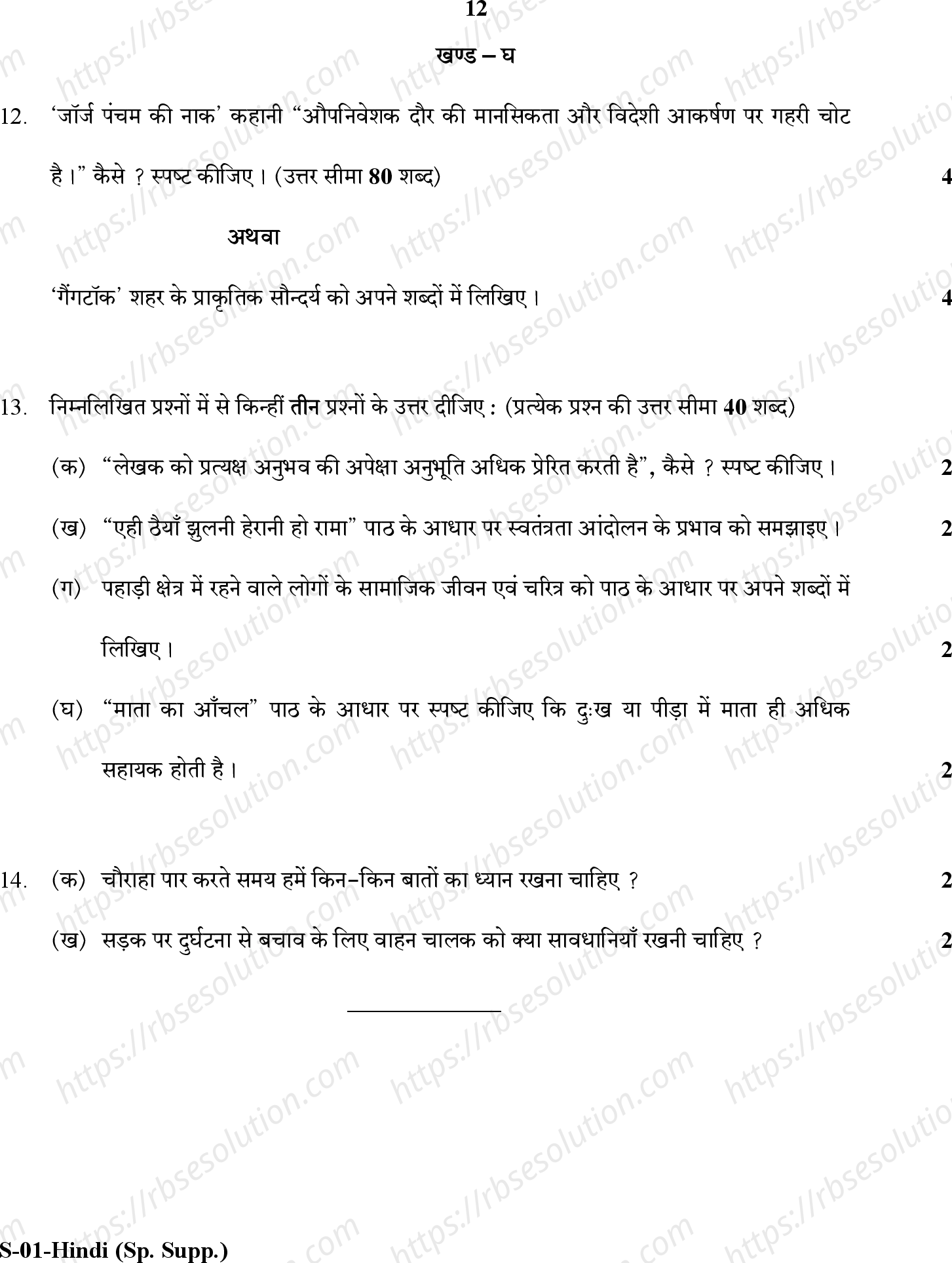 RBSE Class 10th 2017 Supp.)-S-01-2017 Previous Year Papers 11