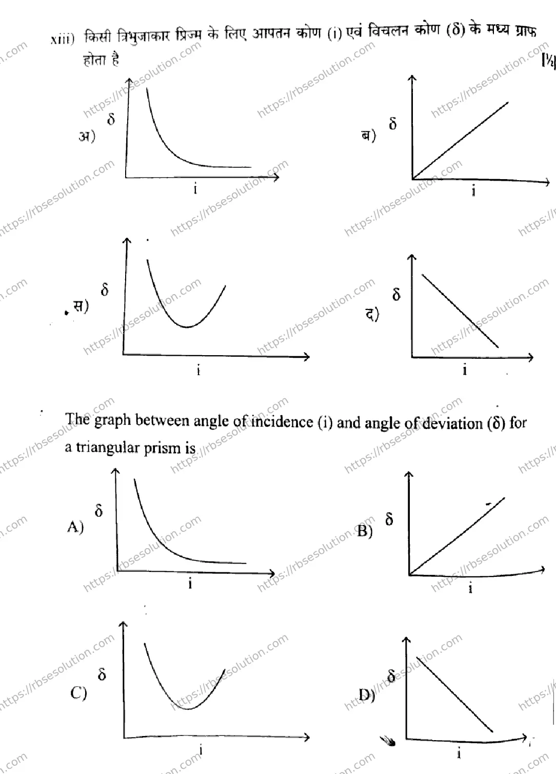 RBSE Class 12th 2026 PHYSICS-SS-40 Previous Year Papers 5