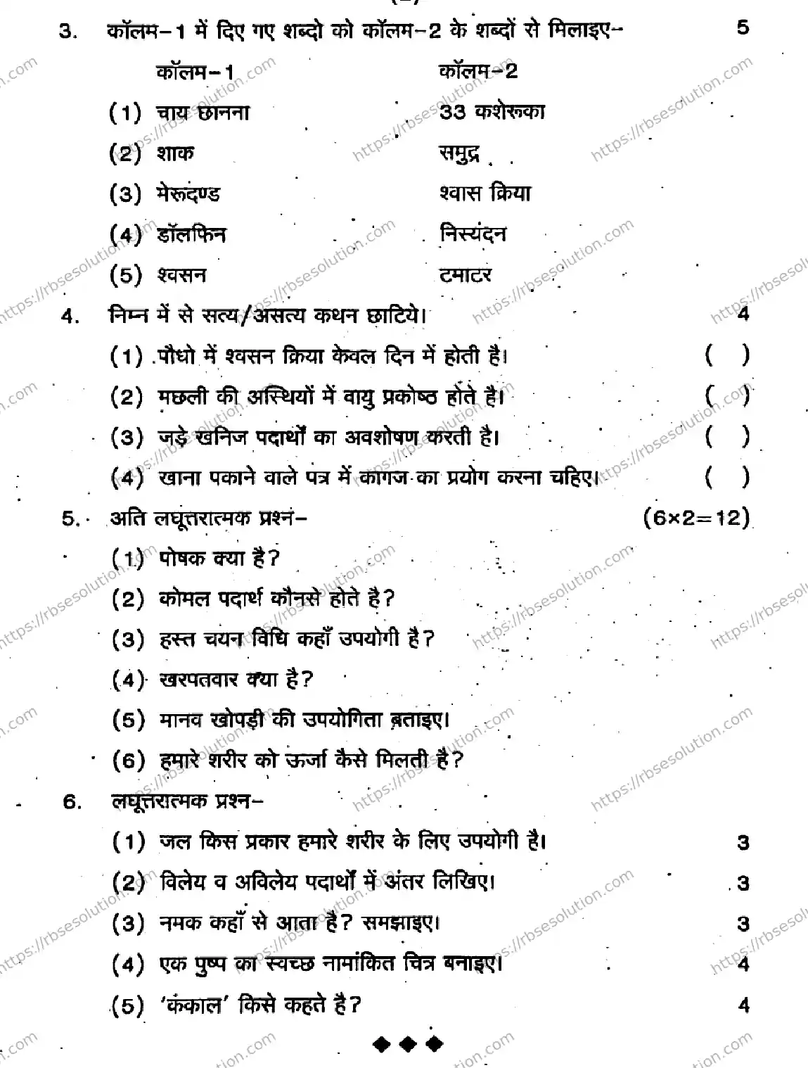 RBSE Class 6th 2026 HALF-YEARLY-SCIENCE-241125 Previous Year Papers 1