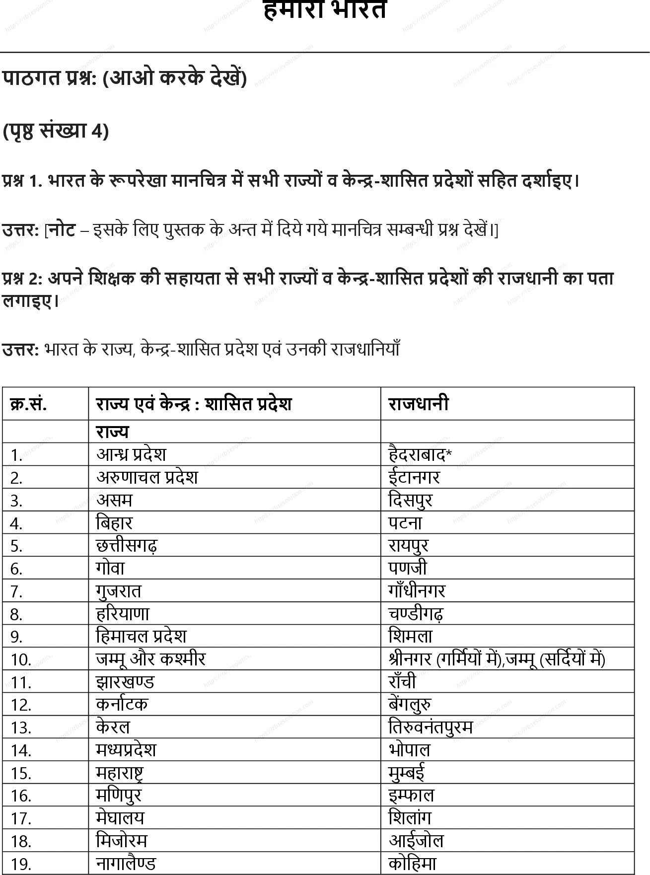 RBSE Class 8th सामाजिक विज्ञान हमारा भारत Solutions 0